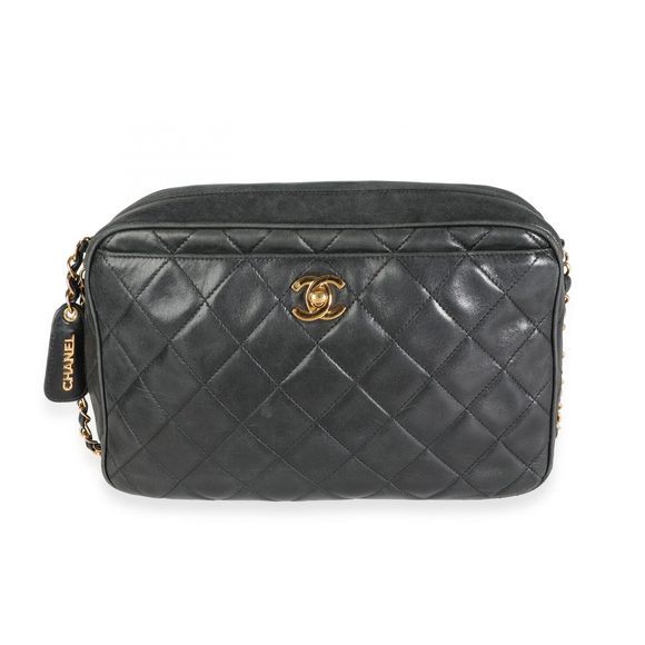 Chanel Vintage Black Quilted Lambskin Camera Bag - Picture 1 of 8
